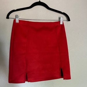 Red PRETTYLITTLETHING mini skirt